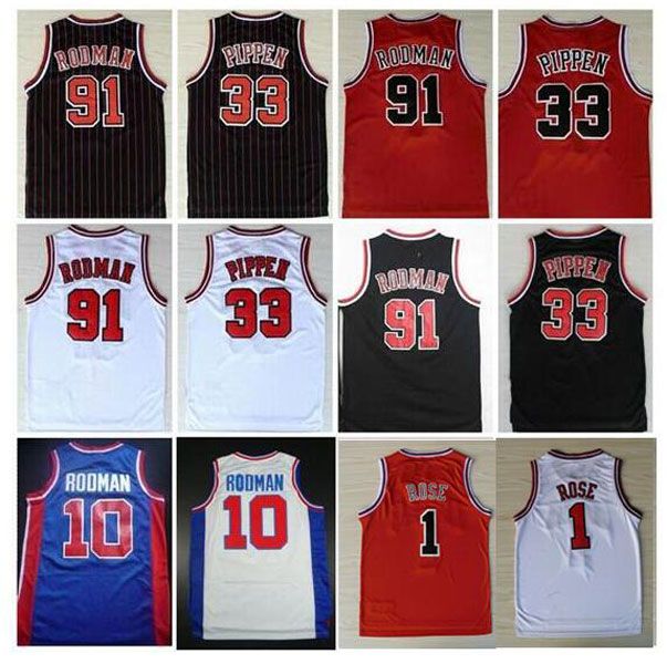 cordura Tableta tratar con College Wears # 91 Dennis Rodman Jersey # 33 Scottie Pippen Jerseys The  Worm 10 # Dennis Rodman- Sports
