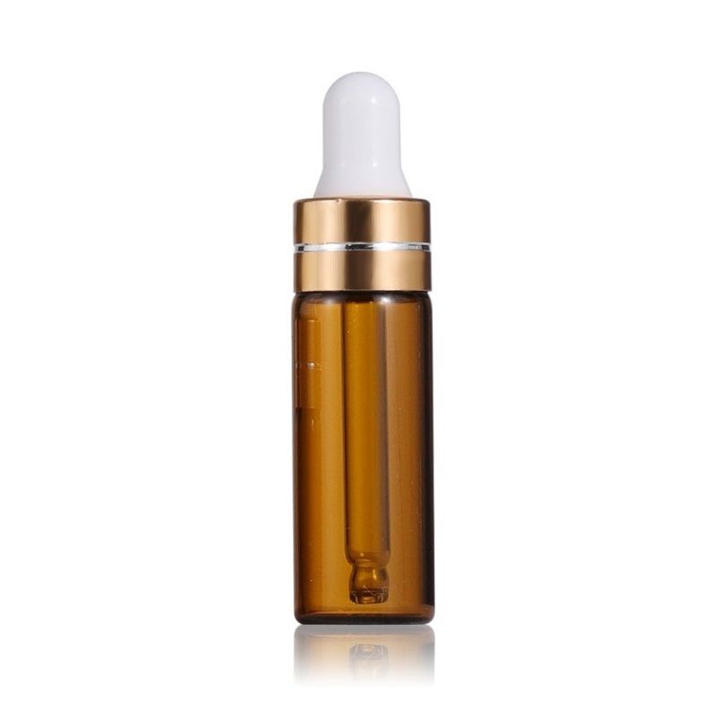 Bouteille ambre 5ml + casquette d'or