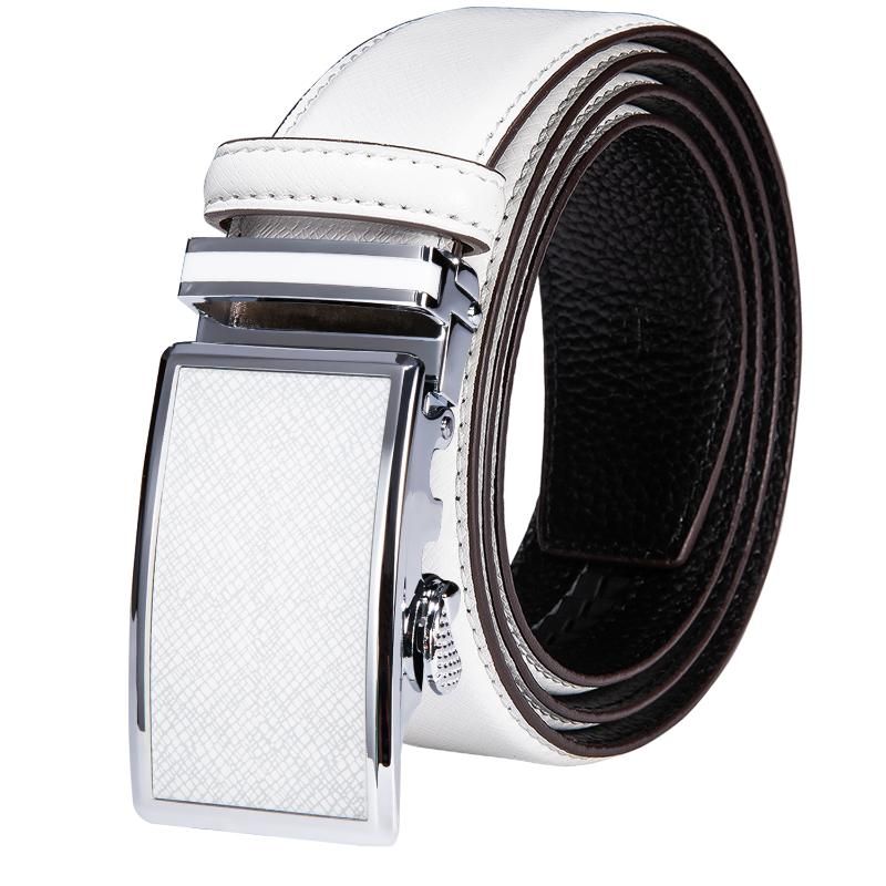Cinturones de lujo de cuero blanco para hombre Hebillas automáticas para hombres Cinturón de trinquete correas Cinturones de lujo de cuero blanco para hombre Hebillas automáticas para hombres Cinturón de trinquete correas