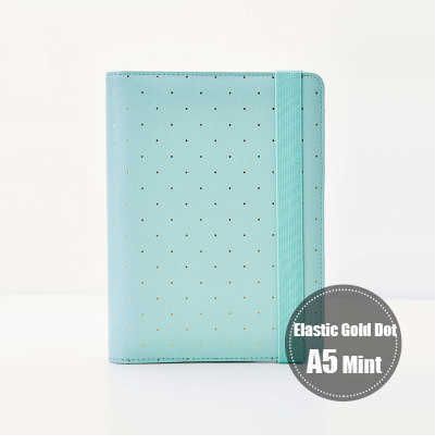 A5 Mint Elastic Gold-Cover Only