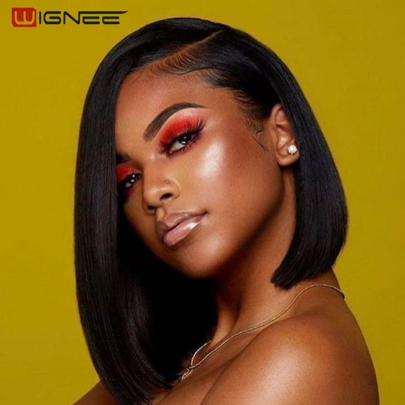 Synthetic Wigs Wignee Bob Wig Side Part Straight Lace Frontal Glueless For Black Women Natural Color Synthetic Wigs Wignee Bob Wig Side Part Straight Lace Frontal Glueless For Black Women Natural Color
