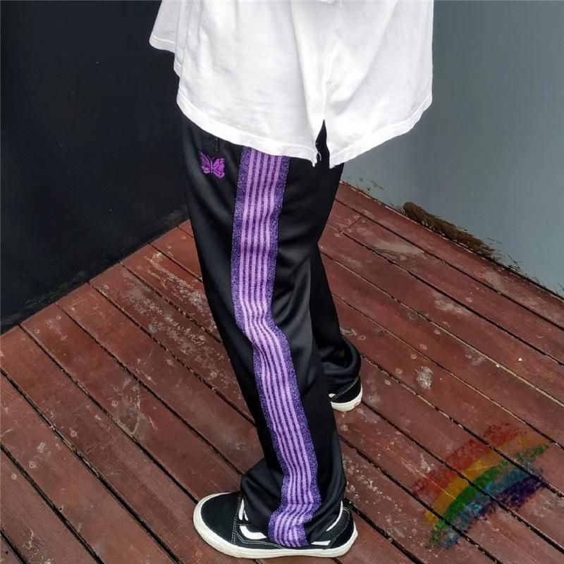 Mens Pants Purple Ribbon Striped 