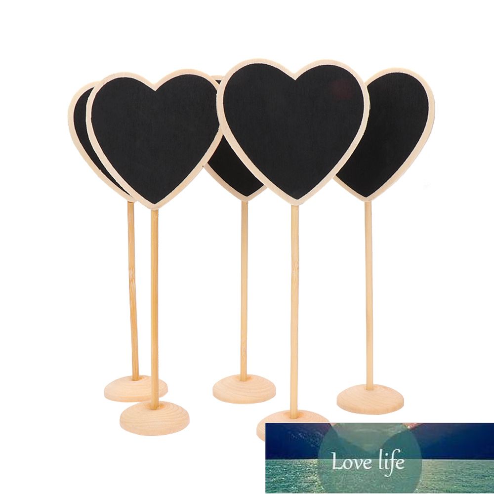 Bodhi2000 12 Pcs Mini Wooden Blackboard Chalkboard for Message Board Signs Home Wedding Love Heart With Stand
