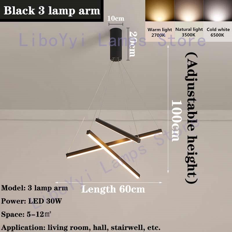 3 Lampada Braccio Black Lamp Body Warm White