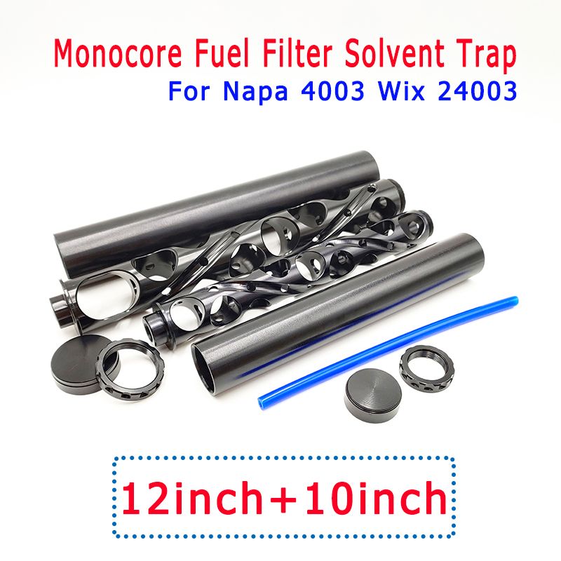 10" 12" Spiral 1/2-28 5/8-24 Monocore Solvent Trap Filters Aluminum Tube Car Fuel Filter For Napa 4003 Wix 24003