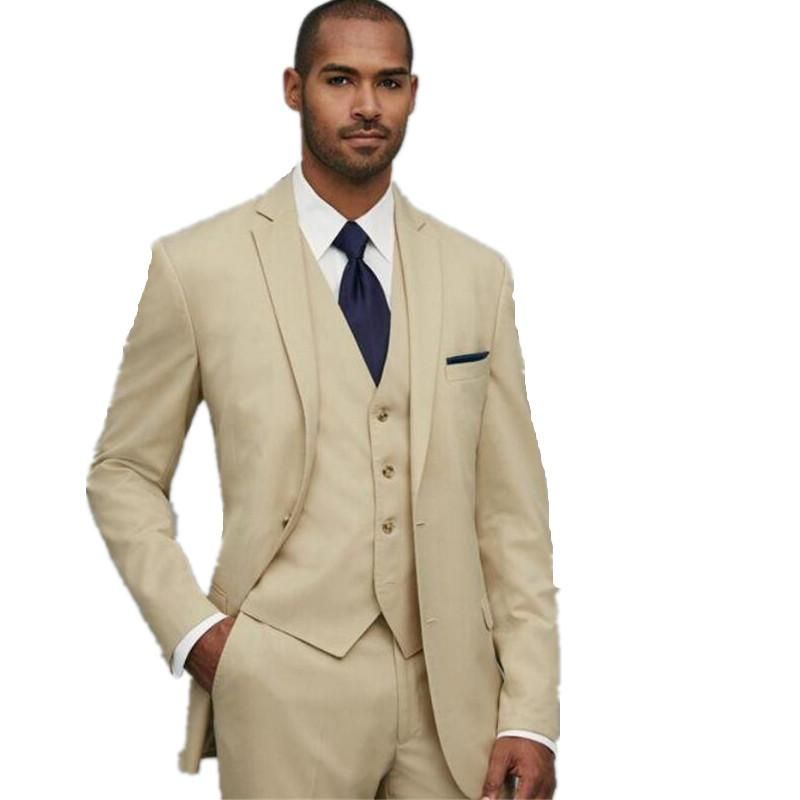 Champagne Groom Tuxedos Formal Business 