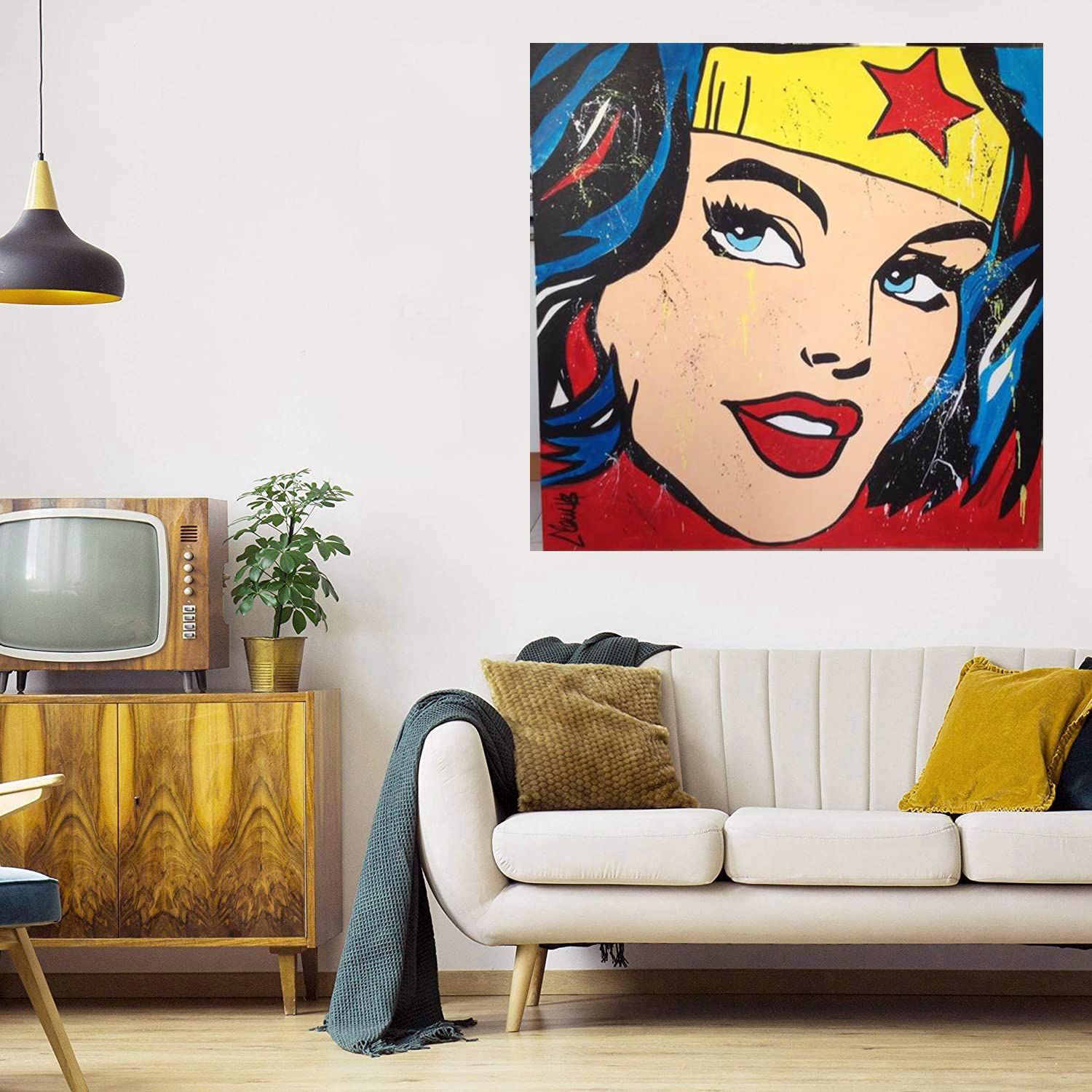 HD Print Oil Painting Home Decor on Canvas Wonder Woman Multiple Size Options 