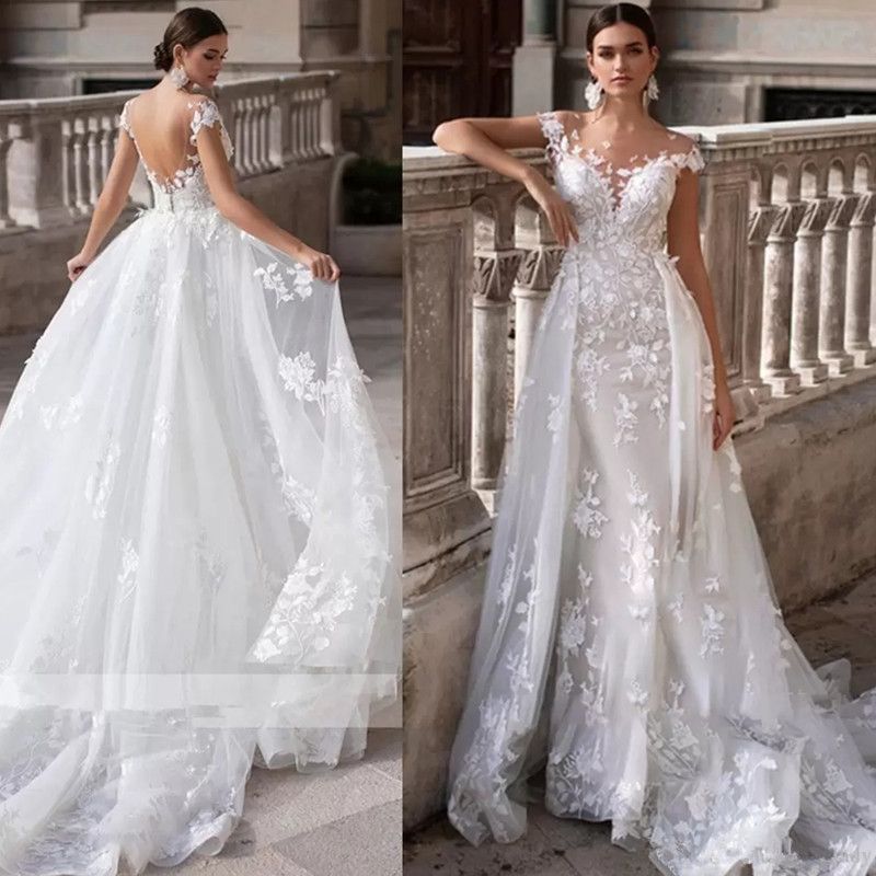 Detachable Train Princess Wedding Dress