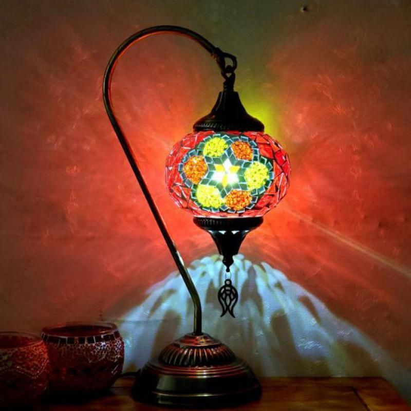 Lámparas de D15CM Marruecos Retro Lámpara Mosaico Vestido de cabecera Iluminación vintage para dormitorio