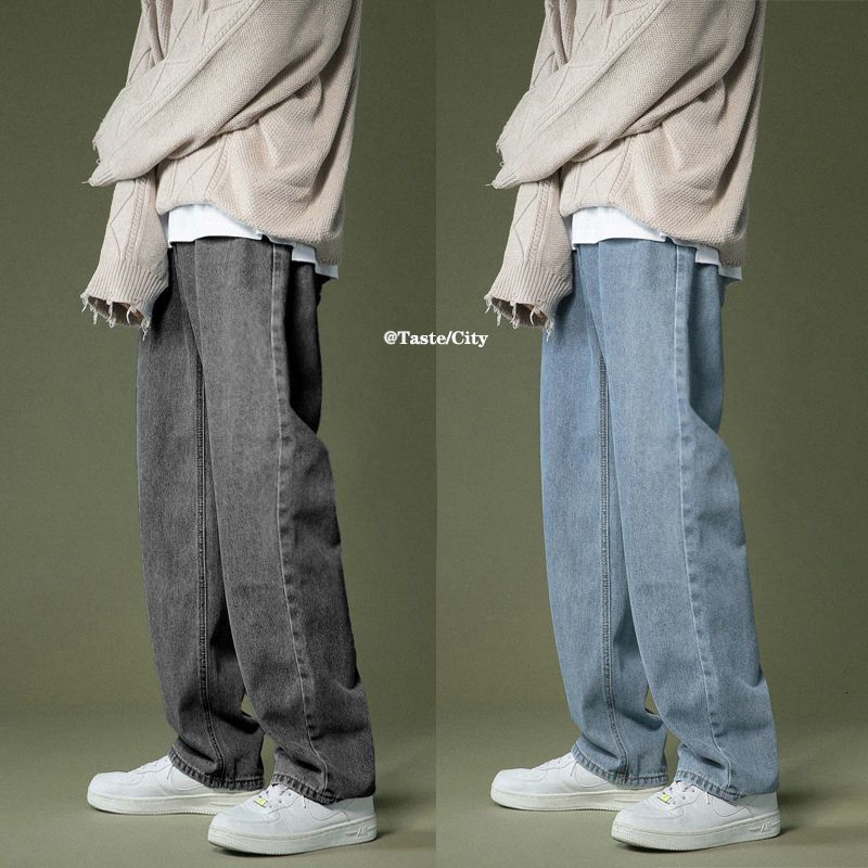 Compra Jeans Korean Wide Leg Moda De Hombre Retro Casual Hombres Streetwear  Otoño Salvaje Flojo Hip Hop Recto Denim Pantalones Hombres M 2XL Barato |  Entrega Rápida Y Calidad | Es.Dhgate