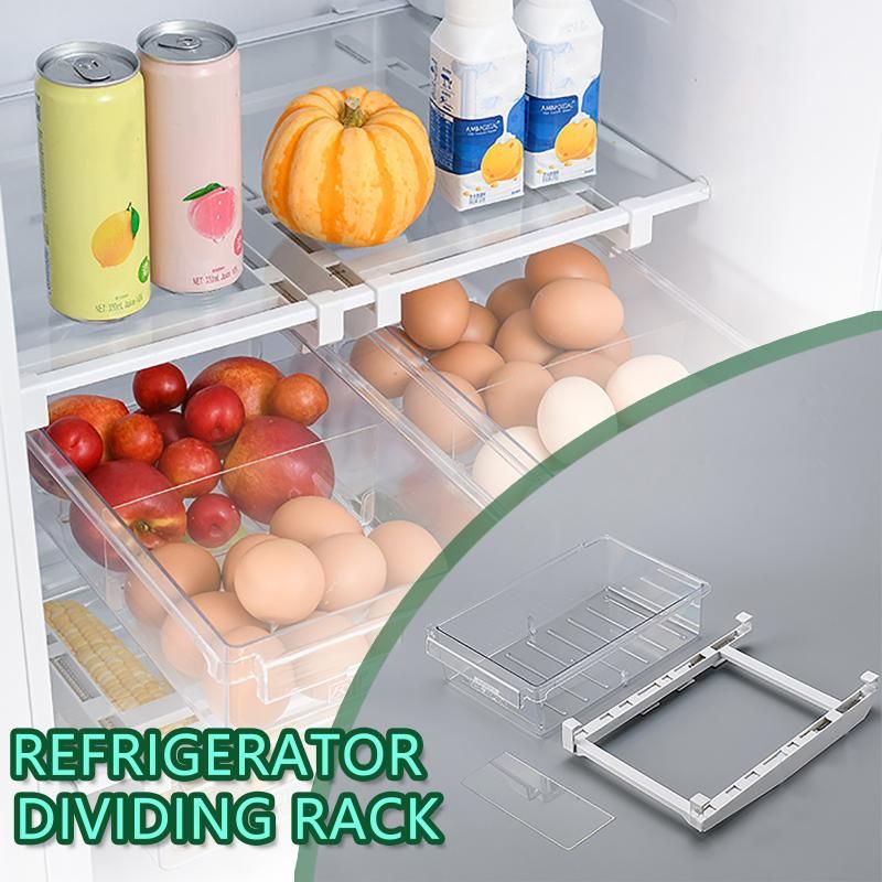 New Kitchen Refrigerator Storage Rack Fridge Freezer Shelf Pull-Out Drawer Space