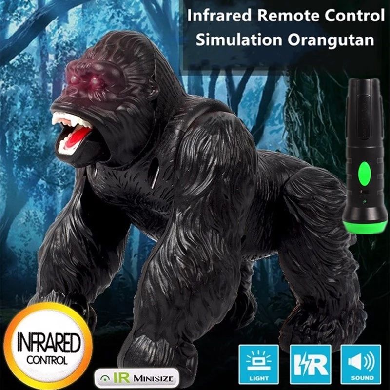 High Simulation Gorilla Robot Toy Lighting Control Orangutan Animal With Simulative Sound Effect Walking Function Funny High Simulation Gorilla Robot Toy Lighting Control Orangutan Animal With Simulative Sound Effect Walking Function Funny