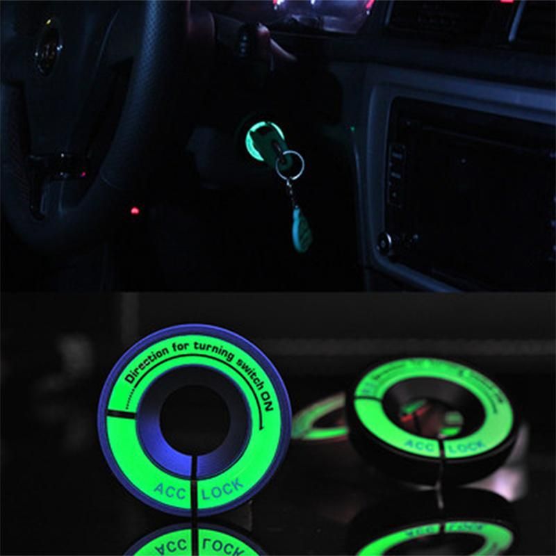 Car Glow Lumunous Key Ring Hole Sticker Ignition Switch Cover Motorcycle Decal