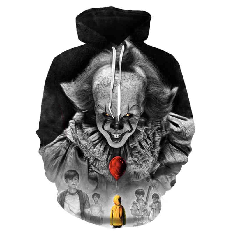 Película Stephen King It El payaso Pennywise Impresión 3D Sudaderas con  capucha Cosplay Traje Hombres Mujeres