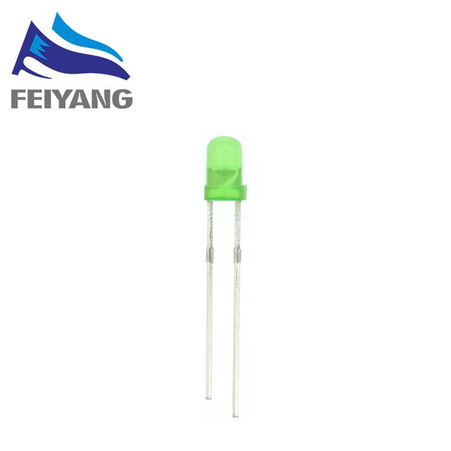 100pcs f3 ultra bright 3mm round diffused green/yellow/blue/white/red led light lamp emitting diode dides kit