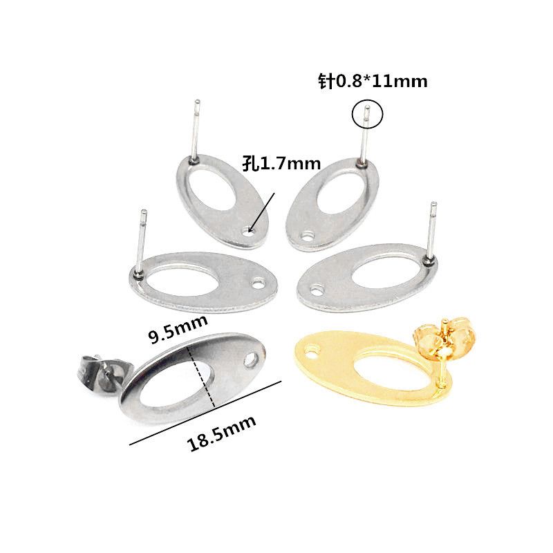 MURUI 20 unids Poligonal Acero Inoxidable Pendiente de Oro espárrago Gancho de Gancho Base DIY Hombre Mujer Pendiente joyería Haciendo hallazgos Accesorios YC0322 Color : 5 Gold