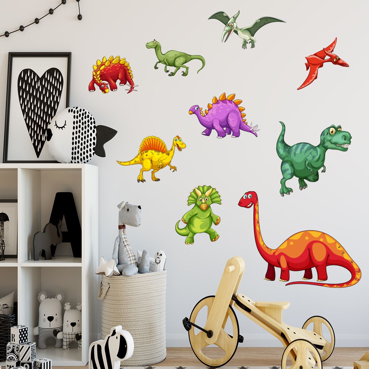 Acheter Colore Dessin Anime Dinosaure Animaux Sticker Mural Enfants Pepiniere Enfants Chambre Salon Salon Vinyle Mural Decor Maison Decoration De 51 Du Childlike03 Fr Dhgate Com