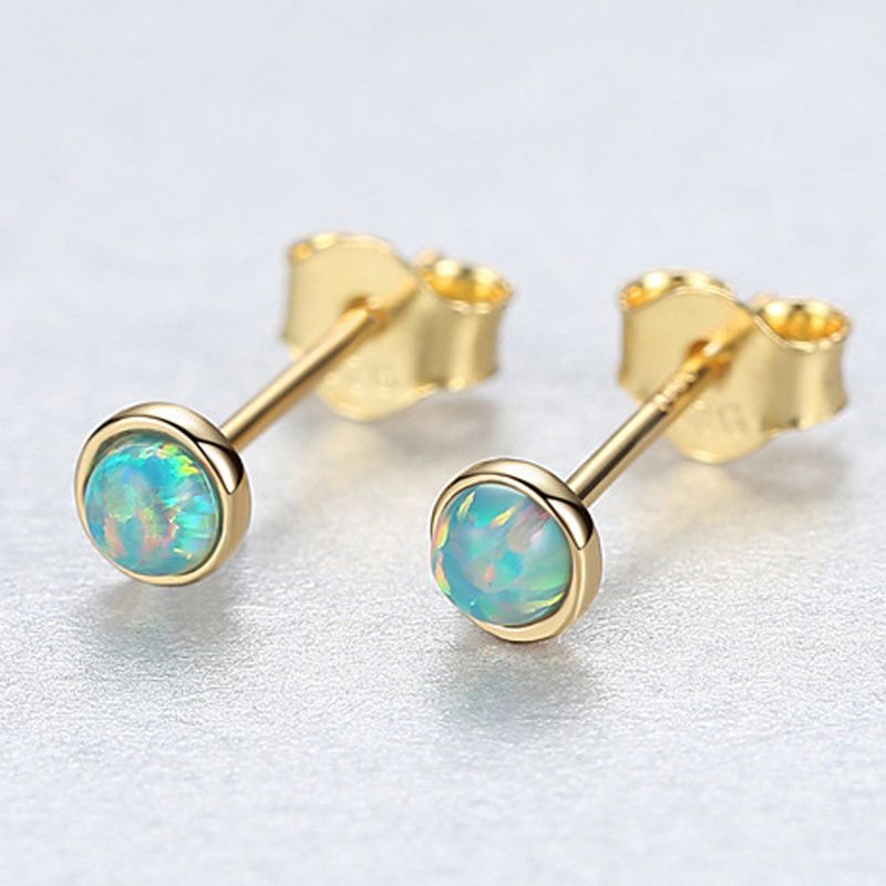 18k Gold Green Opal