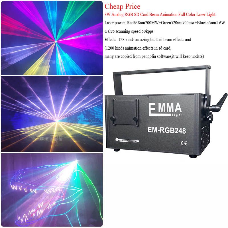 cheap 3w rgb laser 50k