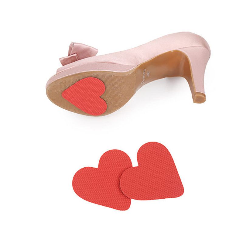 Pink Heart-shaped Sole Non-slip Stickers High-heeled Shoes Foot Protect Tool QP 