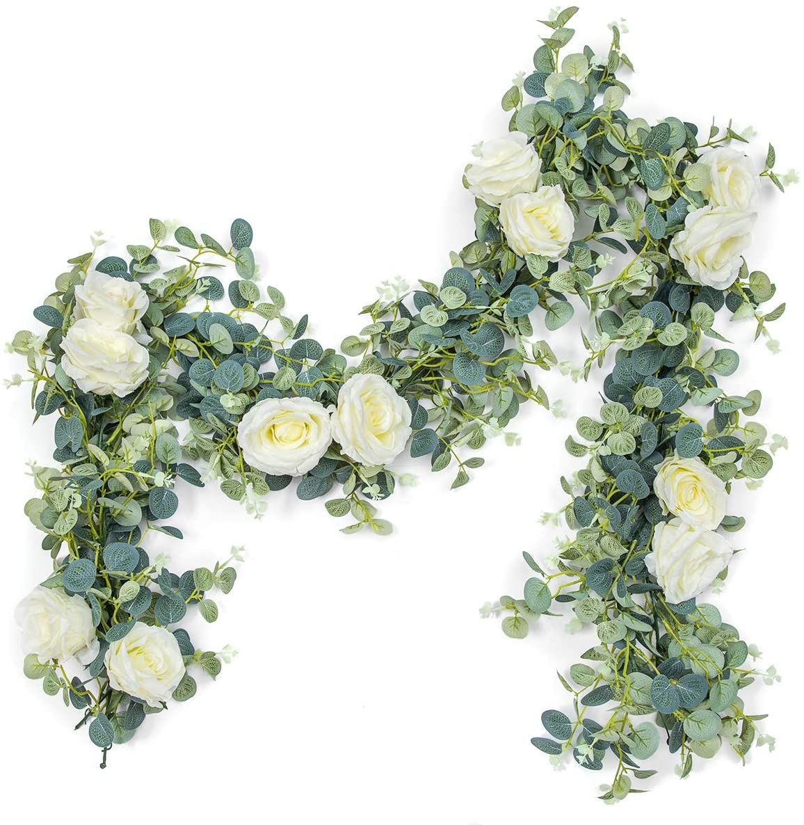 Flores de eucalipto artificial hojas de sauce guirnalda vid boda decorativa flor vegetal decoración casera al Flores de eucalipto artificial hojas de sauce guirnalda vid boda decorativa flor vegetal decoración casera al