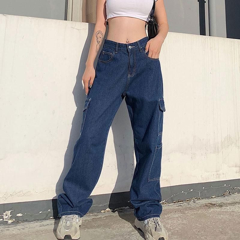Acquistare Pantaloni Da Donna Capris Y2K Jeans BAGGY Jeans Denim Style Denim  Stile Coreano Harajuku Pantaloni Lunghi Allentati A Vita Alta Gamba Alta  Gamba E Girl Donne Streetwear Economico | Consegna Veloce