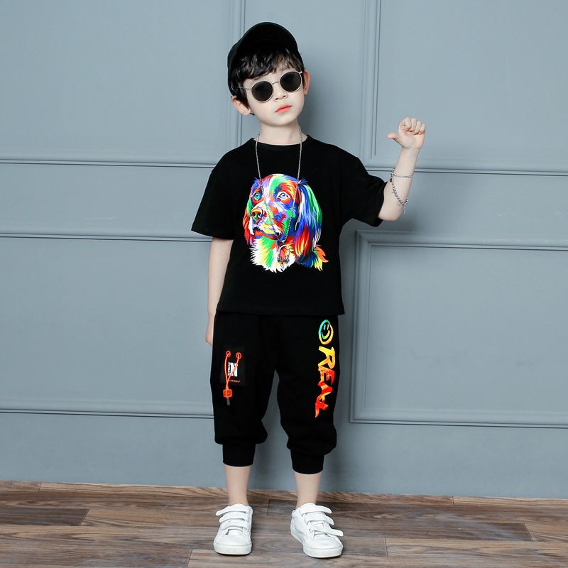 Verano 4-13 años de edad ropa infantil traje niños moda moda camiseta manga corta