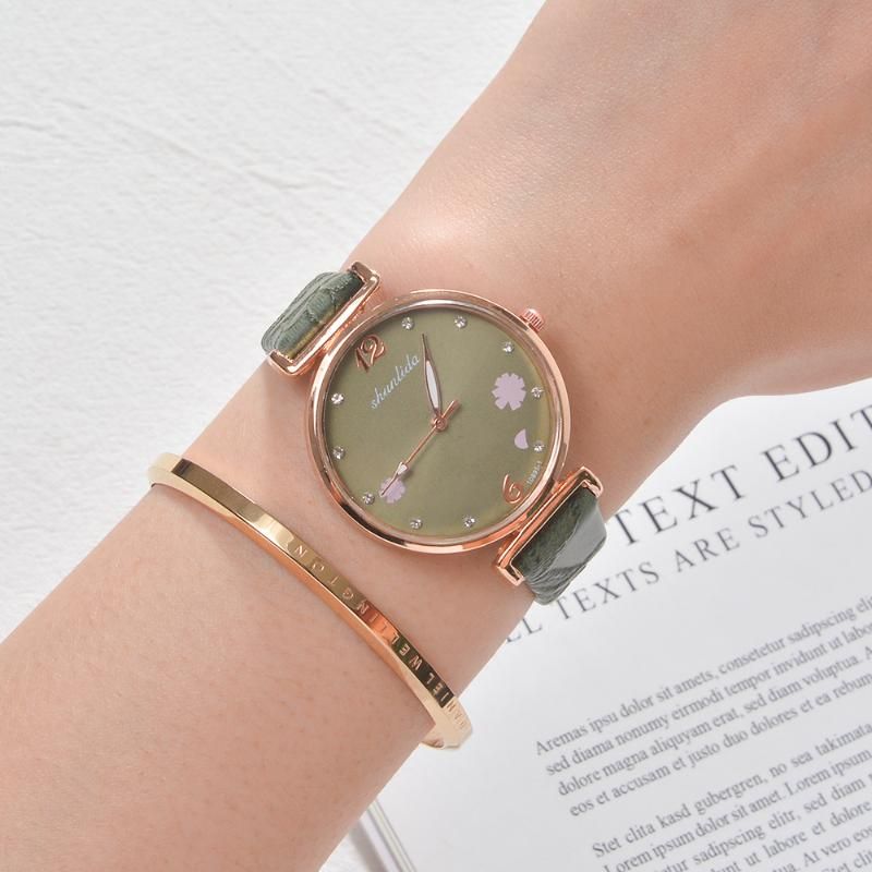 Compra Flores De Verano Relojes De Mujer Moda Verde De Cuero Vestido  Vestido Relogio Feminino Zegarek Damski Reloj De Reloj Mujer Barato |  Entrega Rápida Y Calidad | Es.Dhgate