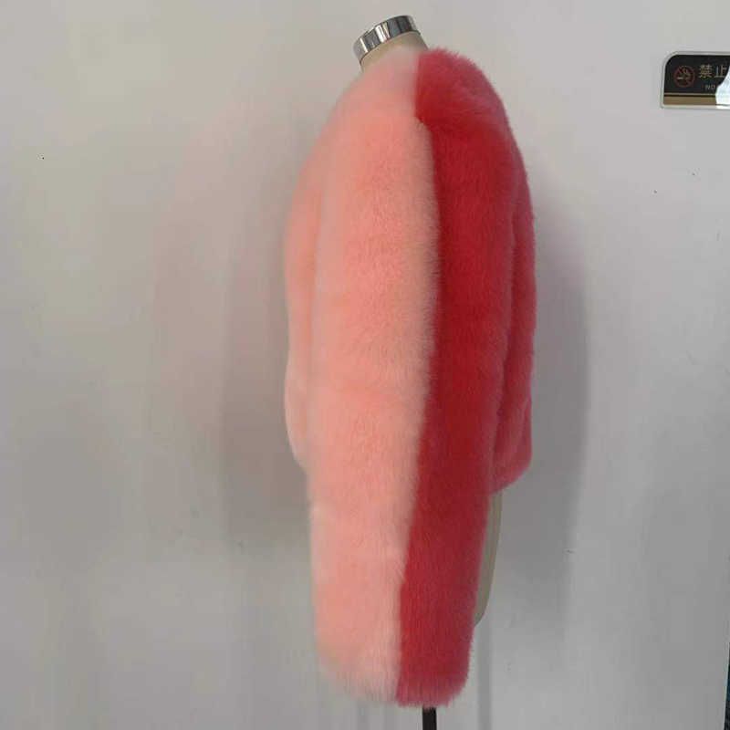 pink fox fur coat