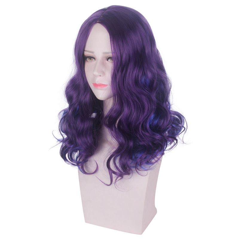 Descendants 3 Mal Wig Adult Long Curly Synthetic Hair Fashion Costume  Cosplay Wigs For Women +