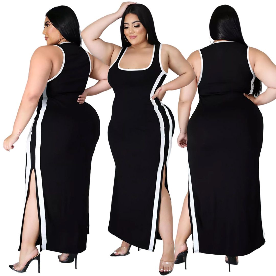 Vestidos de talla grande Verano Casual moda mujer calle sexy club nocturno impresión halter chaleco deporte Vestidos de talla grande Verano Casual moda mujer calle sexy club nocturno impresión halter chaleco deporte