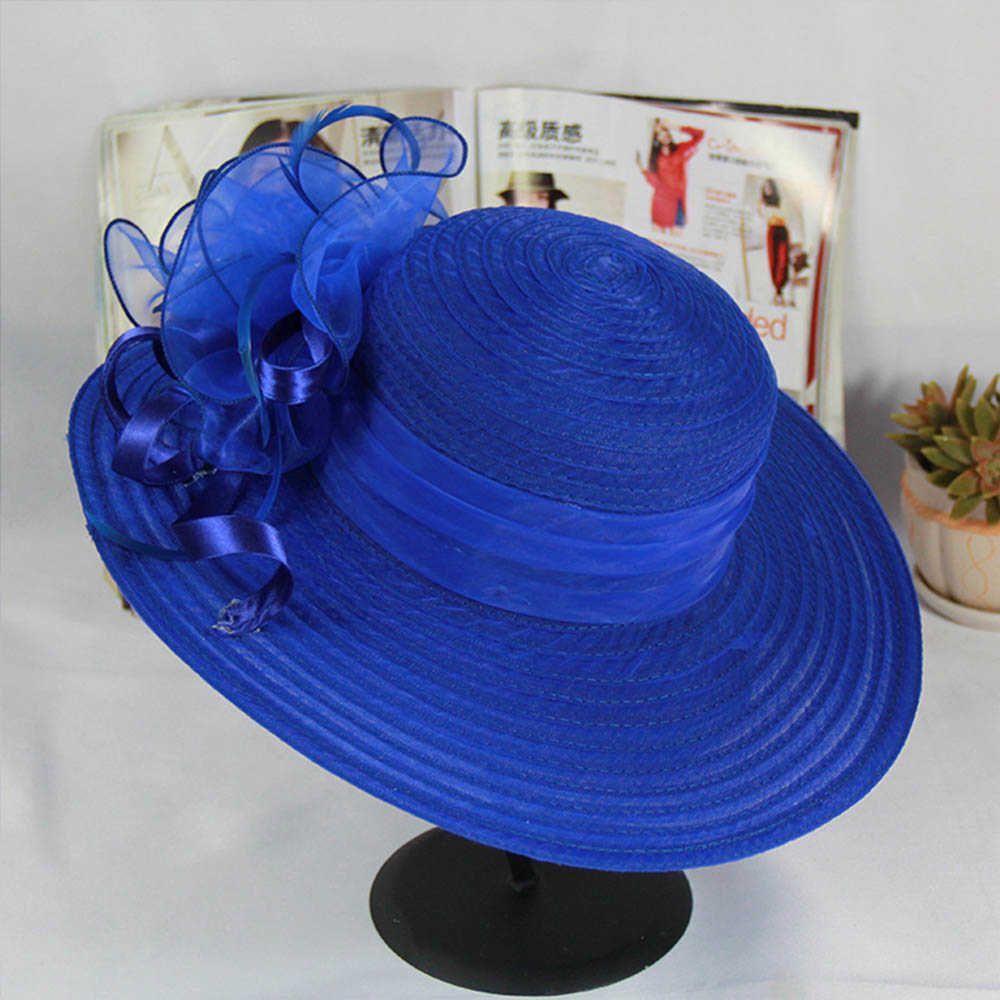 Sombrero de organza azul