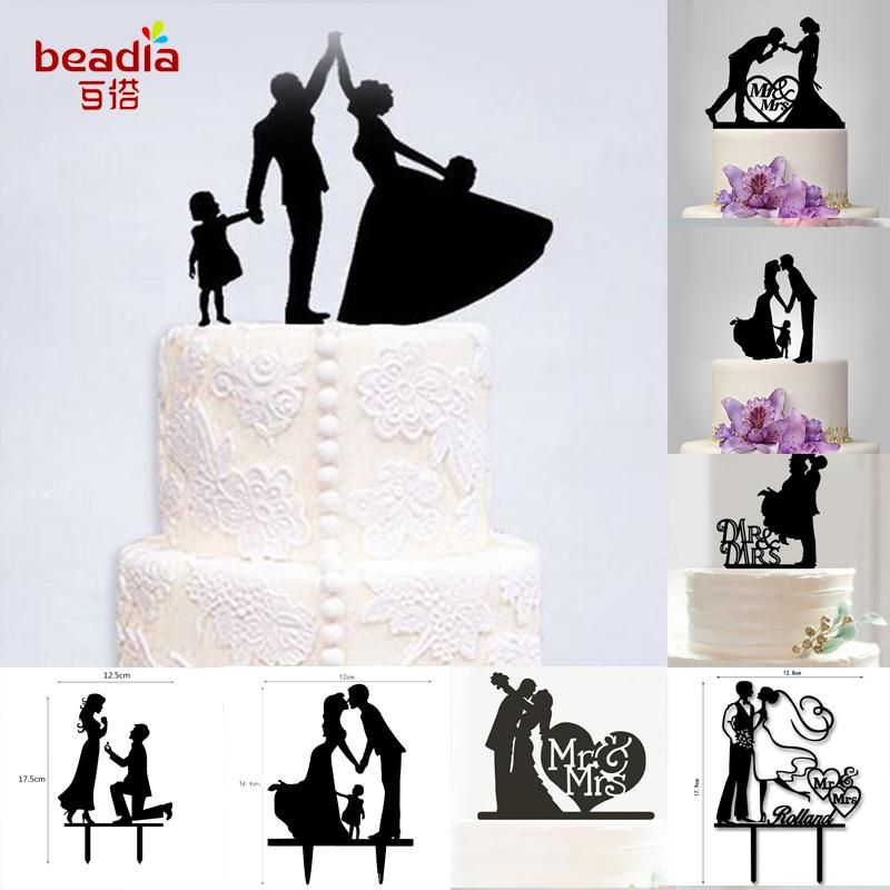 Wholesale Acrylic Bride and Groom Wedding Love Cake Topper Party Favors Decor 