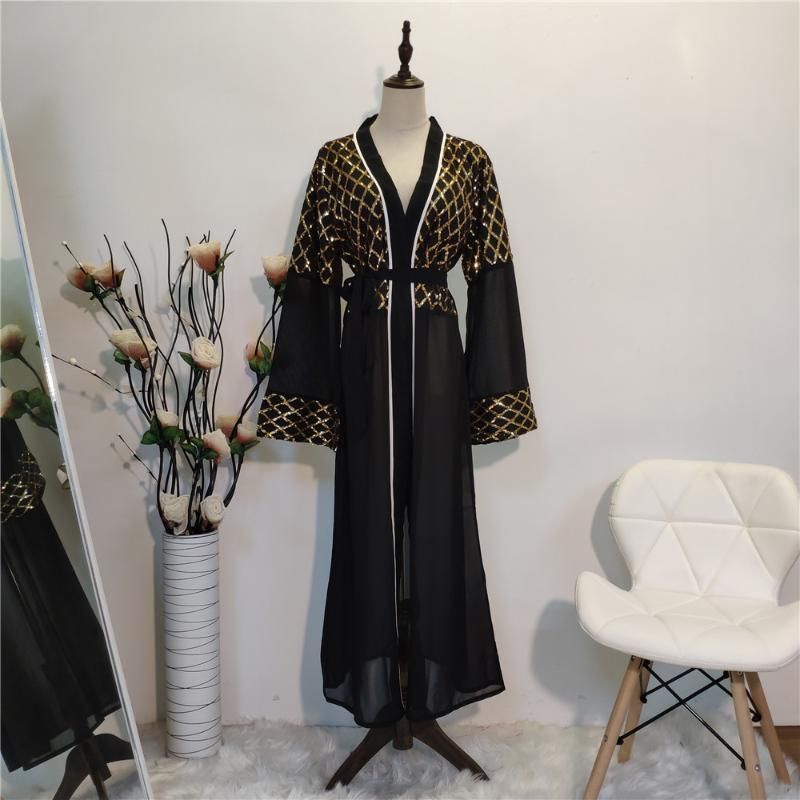 schwarz offener Abaya s