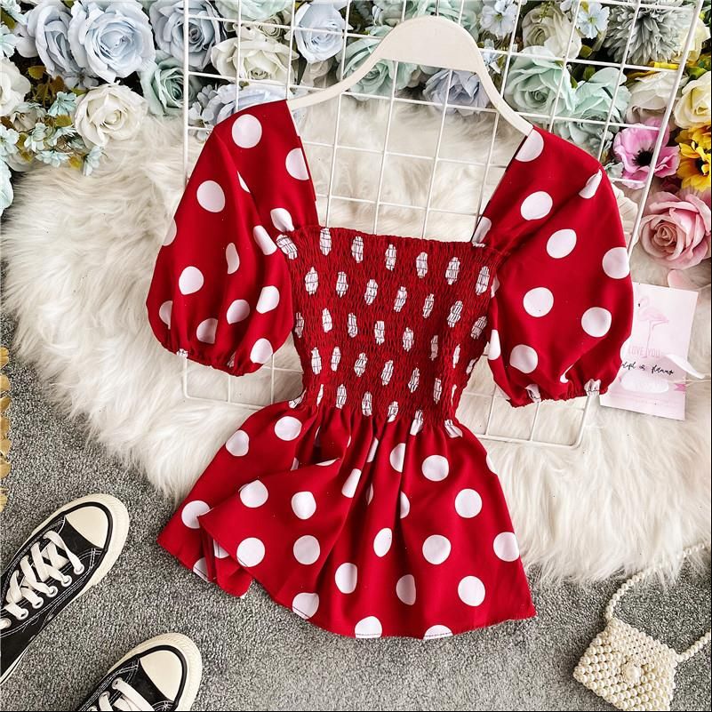 red polka dot blouse uk