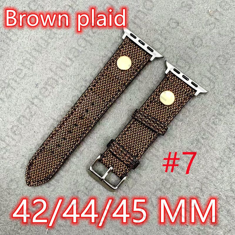 7#42/44/45/49mm Brown Plaid V Logo