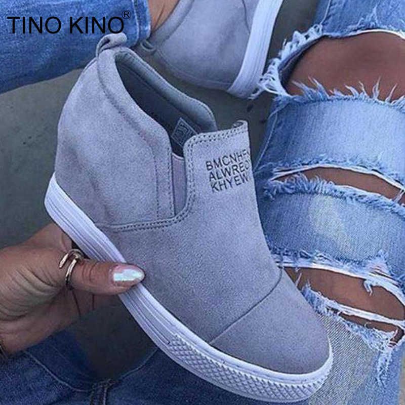 Womens Height Increase Wedge Sports Sneakers Thick Bottom Platform Star Embroidered Athletic Shoes 