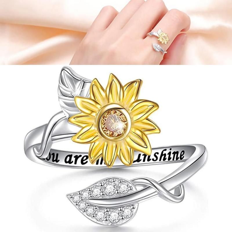 Compra Anillos De Boda Girasol Para Mujer Eres Mi Sol Participación Joyería  Anillo Regalo Partido V3S6 Barato | Entrega Rápida Y Calidad | Es.Dhgate