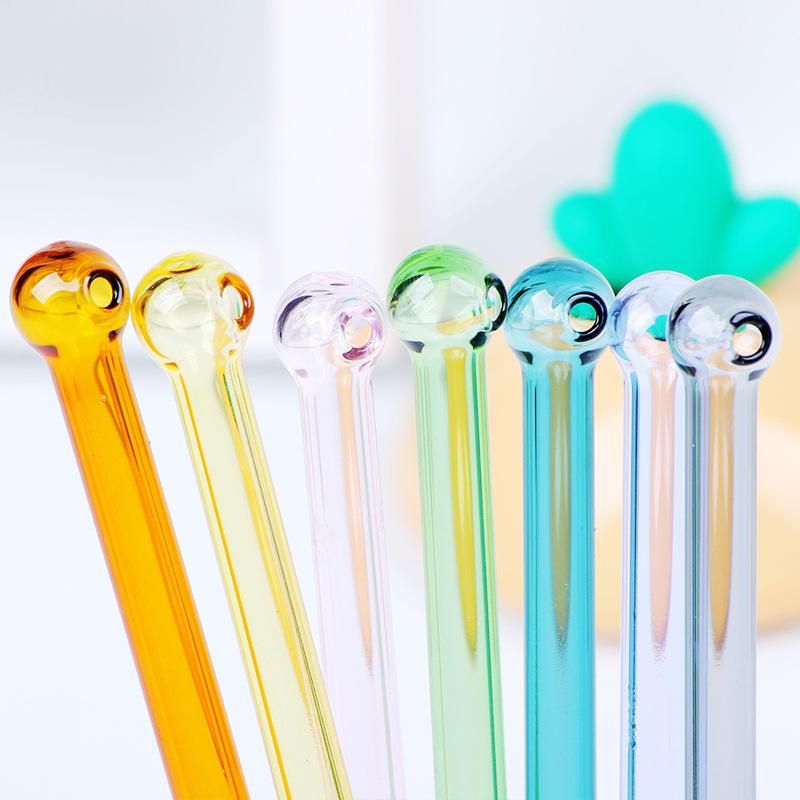 1pc Colorful Clear Glass Straws Reusable Drinking Straw Wedding Party Supplies