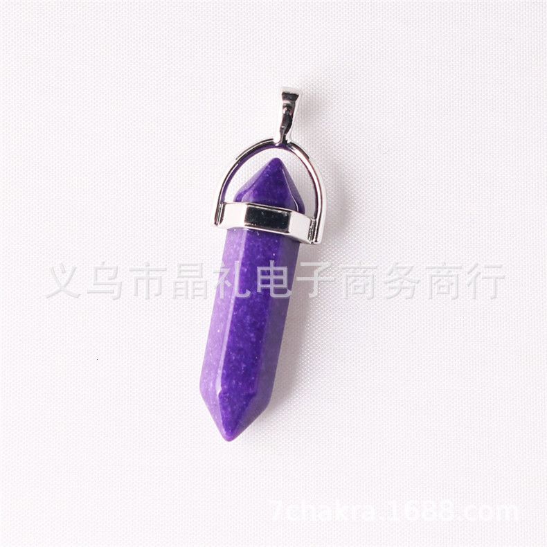 Purple Jade + Wax Rope-32x8mm