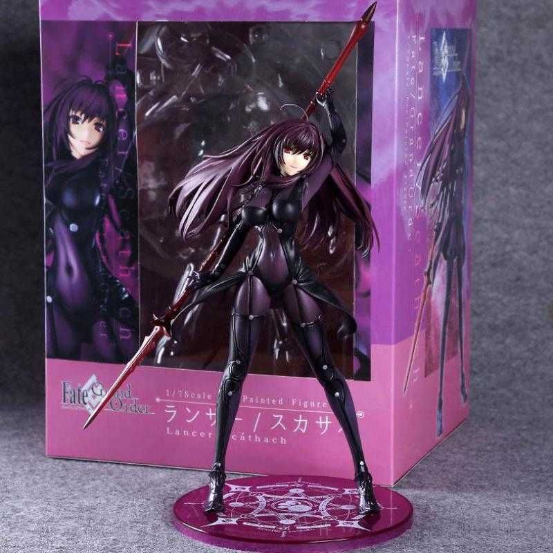 27cm Fate Zero Fate/grand Order Lancer Scathach Scale Pre-painted Japanese  Anime Figures Action Toy Figures Pvc Model Collection Q0722