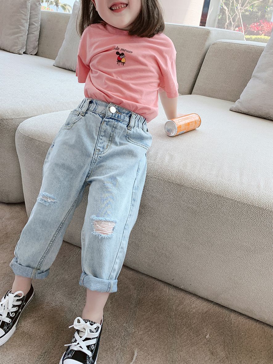Fantástico Acercarse cada Tg korean ins primavera verano niños niñas jeans pantalones calidad cintura elástica otoño niños pantalones Fantástico Acercarse cada Tg korean ins primavera verano niños niñas jeans pantalones calidad cintura elástica otoño niños pantalones