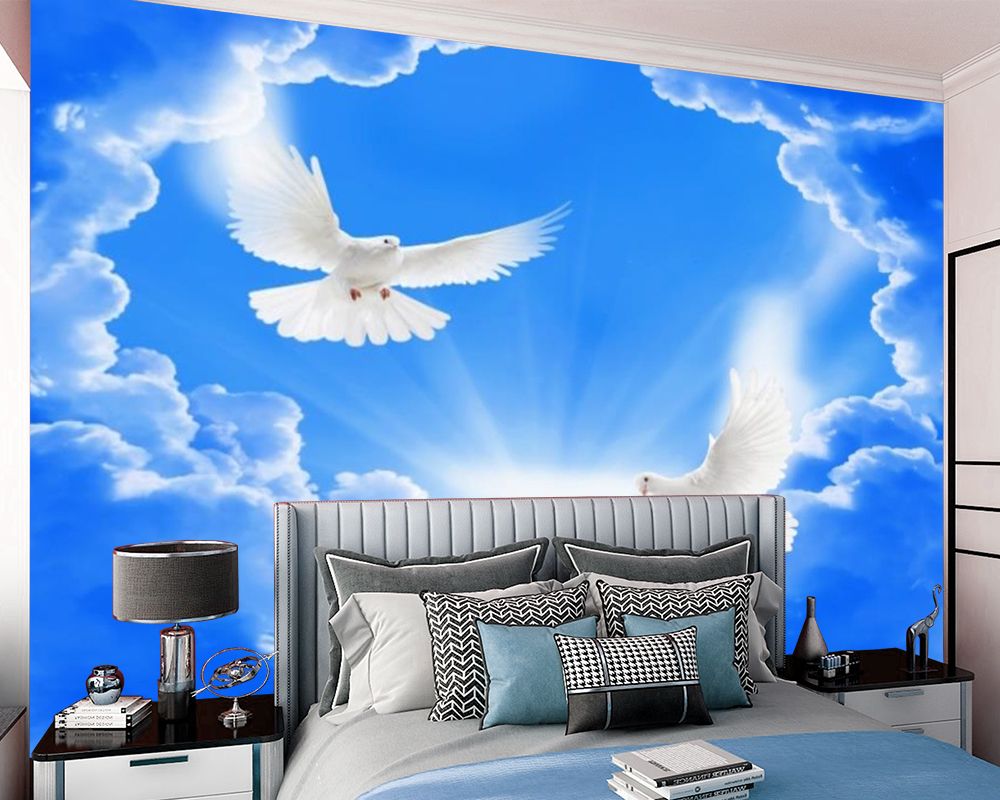 Blue Sky White Clouds 3d Wallpaper Modern Home Decoration Silk Mural Wallpapers Digital Print Kitchen Room Blue Sky White Clouds 3d Wallpaper Modern Home Decoration Silk Mural Wallpapers Digital Print Kitchen Room