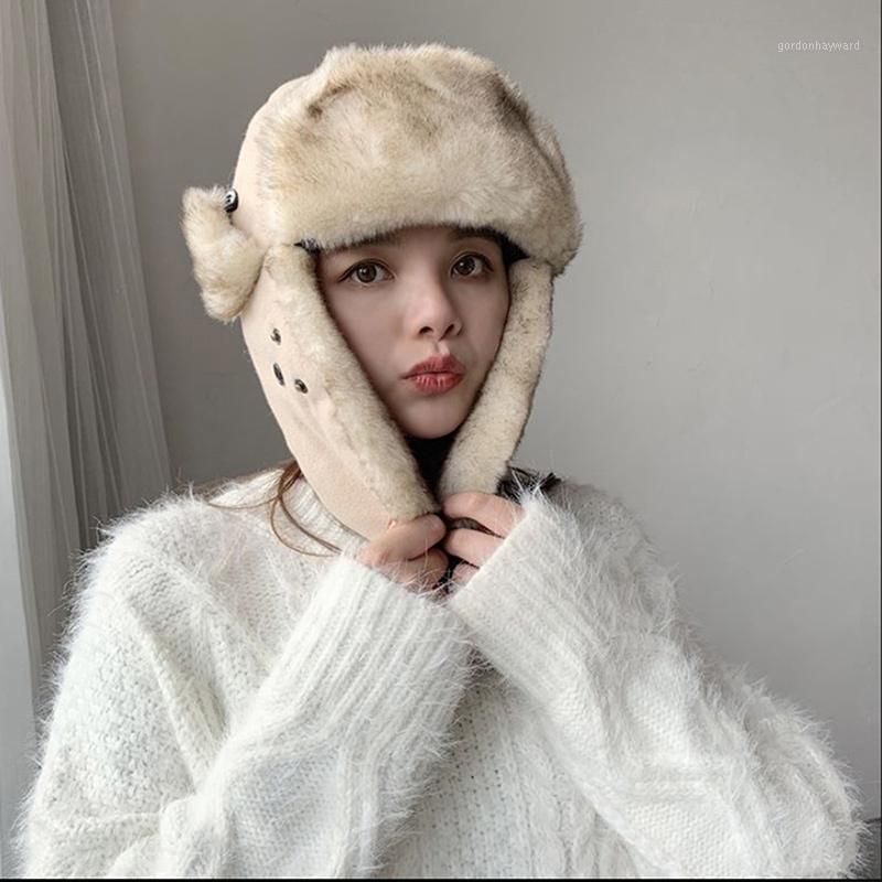 Berets Thick Warm Bomber Hat Men Women 