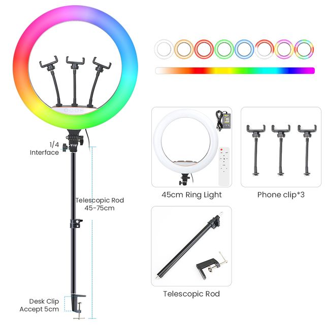 Kit de lumière RGB de 18 pouces