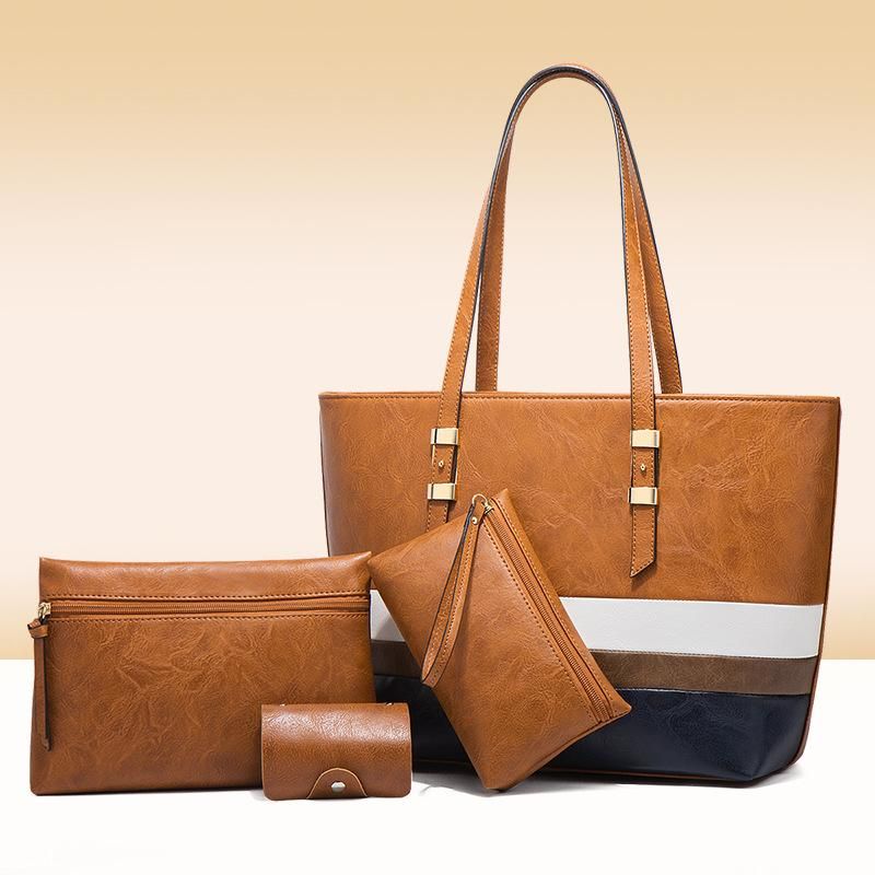 Bag Tote Mini Clutch Bag Womens Shoulder Bag 4 Piece,PU Leather Messenger 