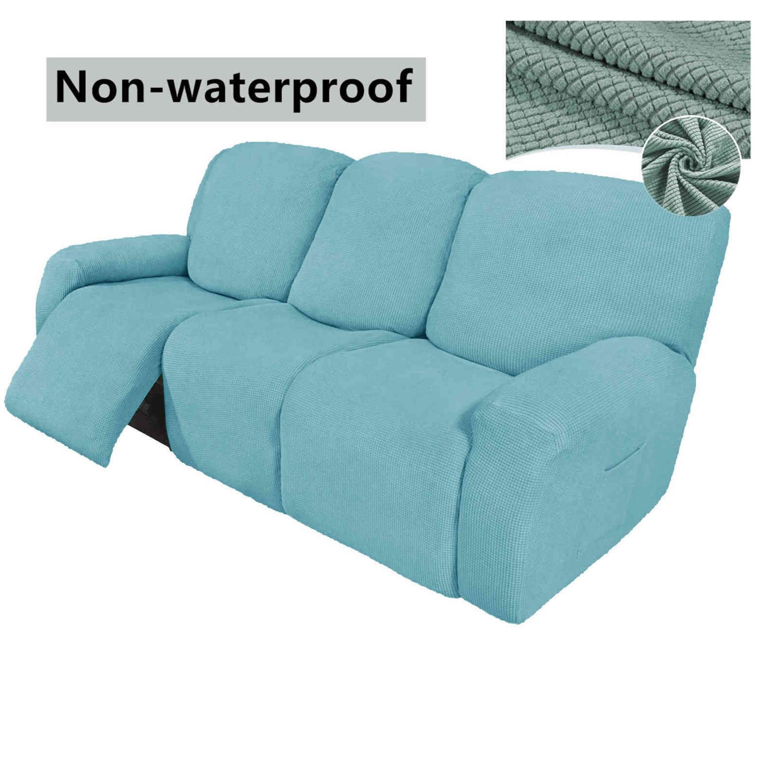 Sky Blue-jacquard-3 Seat Split 8 Piece