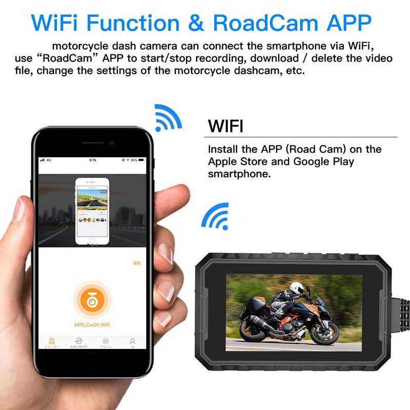 1080p HD Motorcycle DVR Камера С GPS Wifi G Sensor Hidden Night.