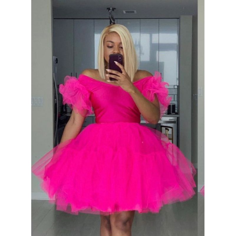 Hot Pink Prom Dresses African Girl Plus 
