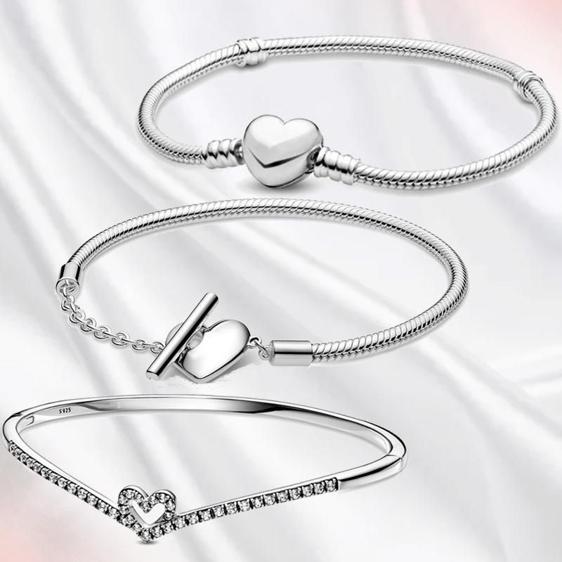 Pulsera De Dama, 925 Pulsera De Encanto De Plata Esterlina Pulsera De Dama, 925 Pulsera De Encanto De Plata Esterlina